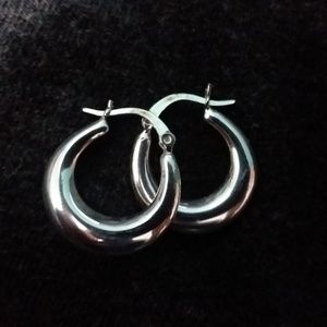 Genuine Silver Hoop Earrings